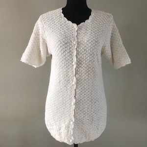 Women’s Vintage Yarnworks White button up knitted cardigan size S